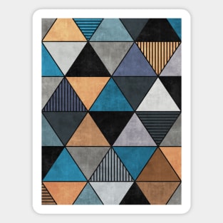 Colorful Concrete Triangles 2 - Blue, Grey, Brown Magnet